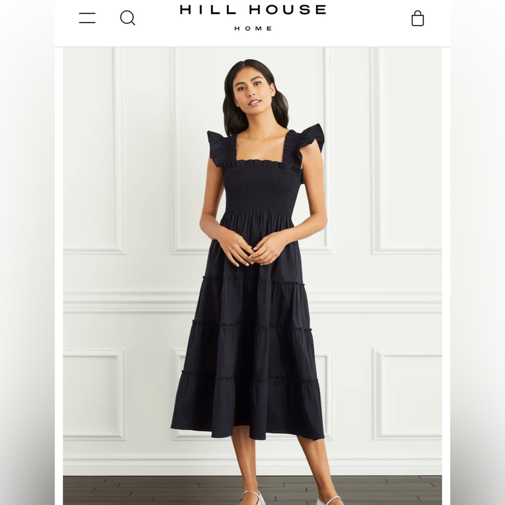 Hill House Ellie Nap Dress Swiss Dot Black M